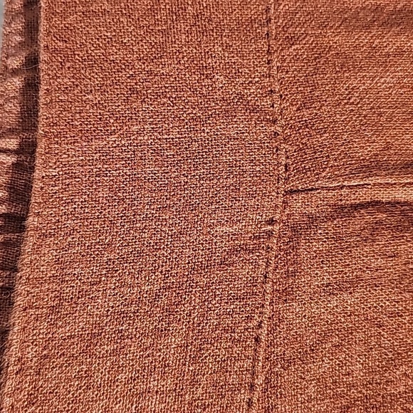 ABERCROMBIE & FITCH, women's linen wide leg pants. 2 side pockets medium. Rust - Picture 3 of 8